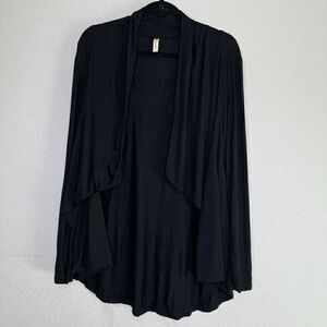 Wishlist Open Front Drape Long Sleeve Cardigan  With Pockets Black S
